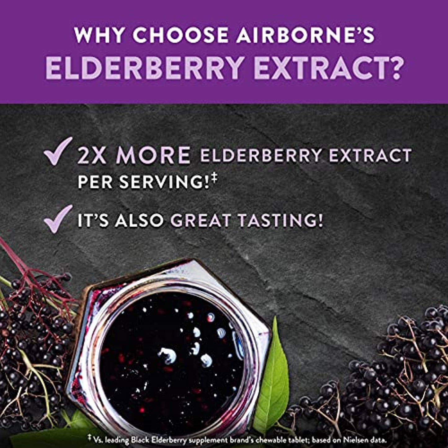 Airborne Immune Support Supplement Elderberry Flavor 32 Chews Tablets 6/2023