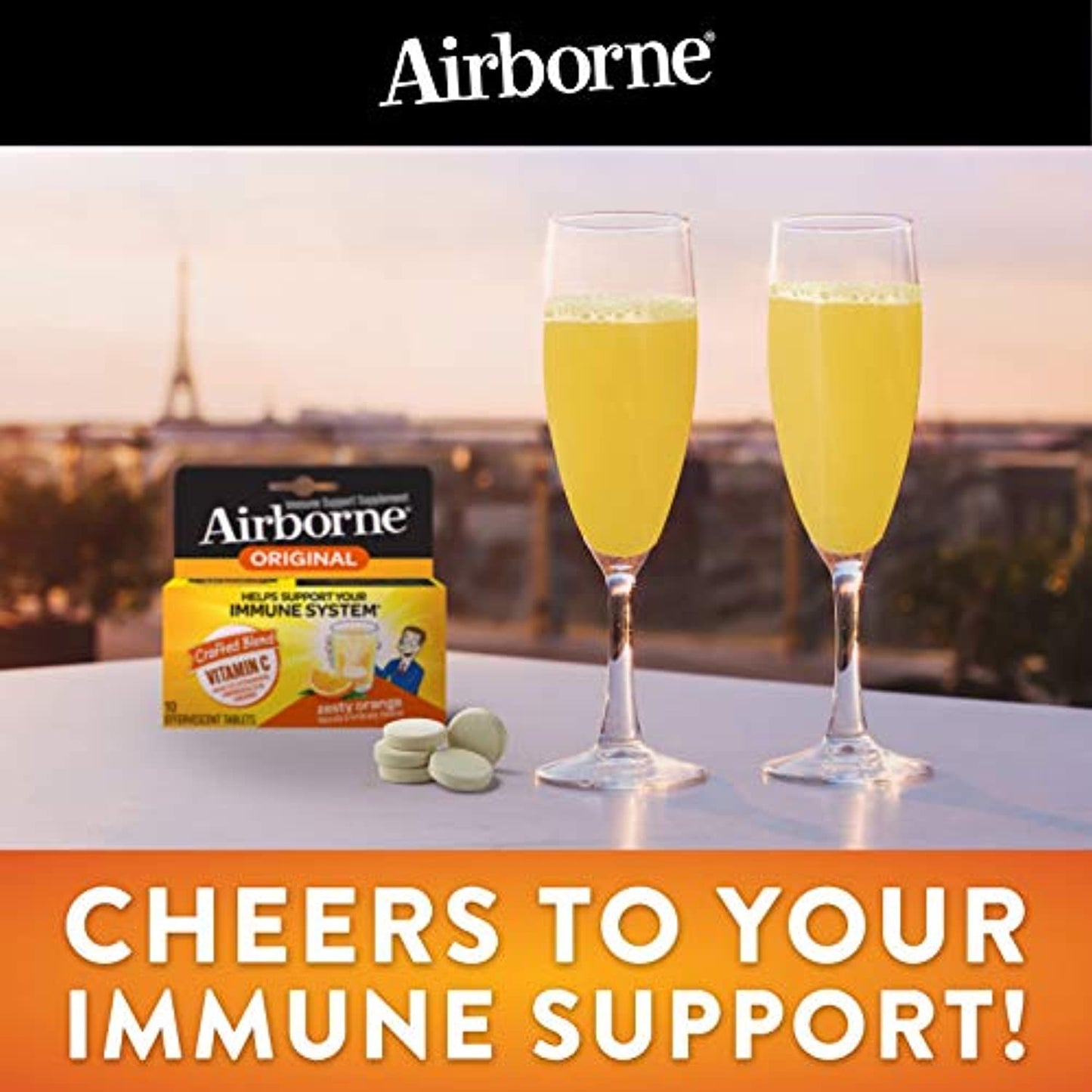 Airborne Vitamin C 1000mg (per serving) - Very Berry Effervescent Tablets (36 count in a box), Gluten-Free Immune Support Supplement, With Vitamins A C E, ZINC, Selenium, Echinacea & Ginger