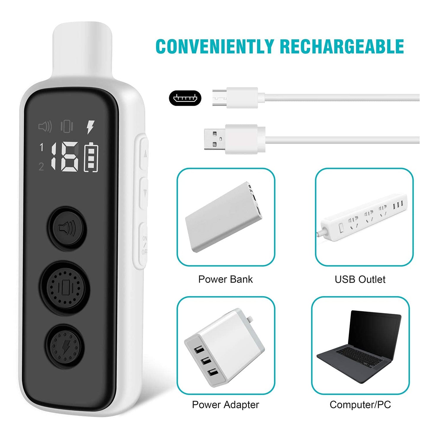 Bousnic Shock Collar for Dogs - Waterproof Rechargeable Dog Electric Training...