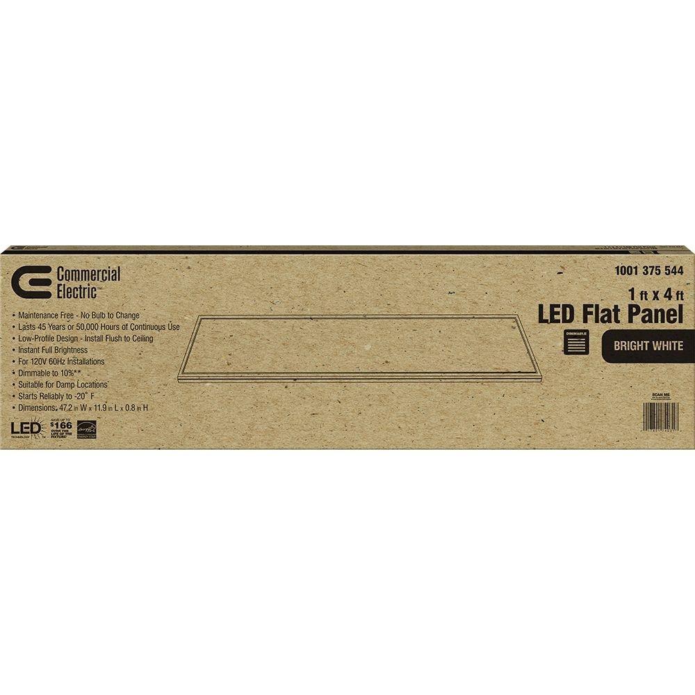 Commercial Electric 74031/HD White LED Edge-Lit Flat Panel Flushmount 1'x4'