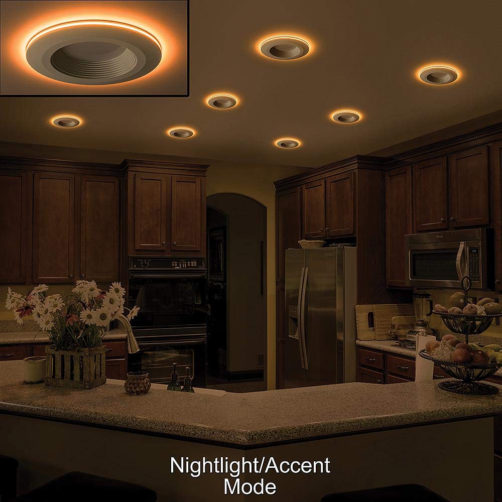 Commercial Electric 6 in. White Integrated LED Recessed Downlight with Nightlight Trim