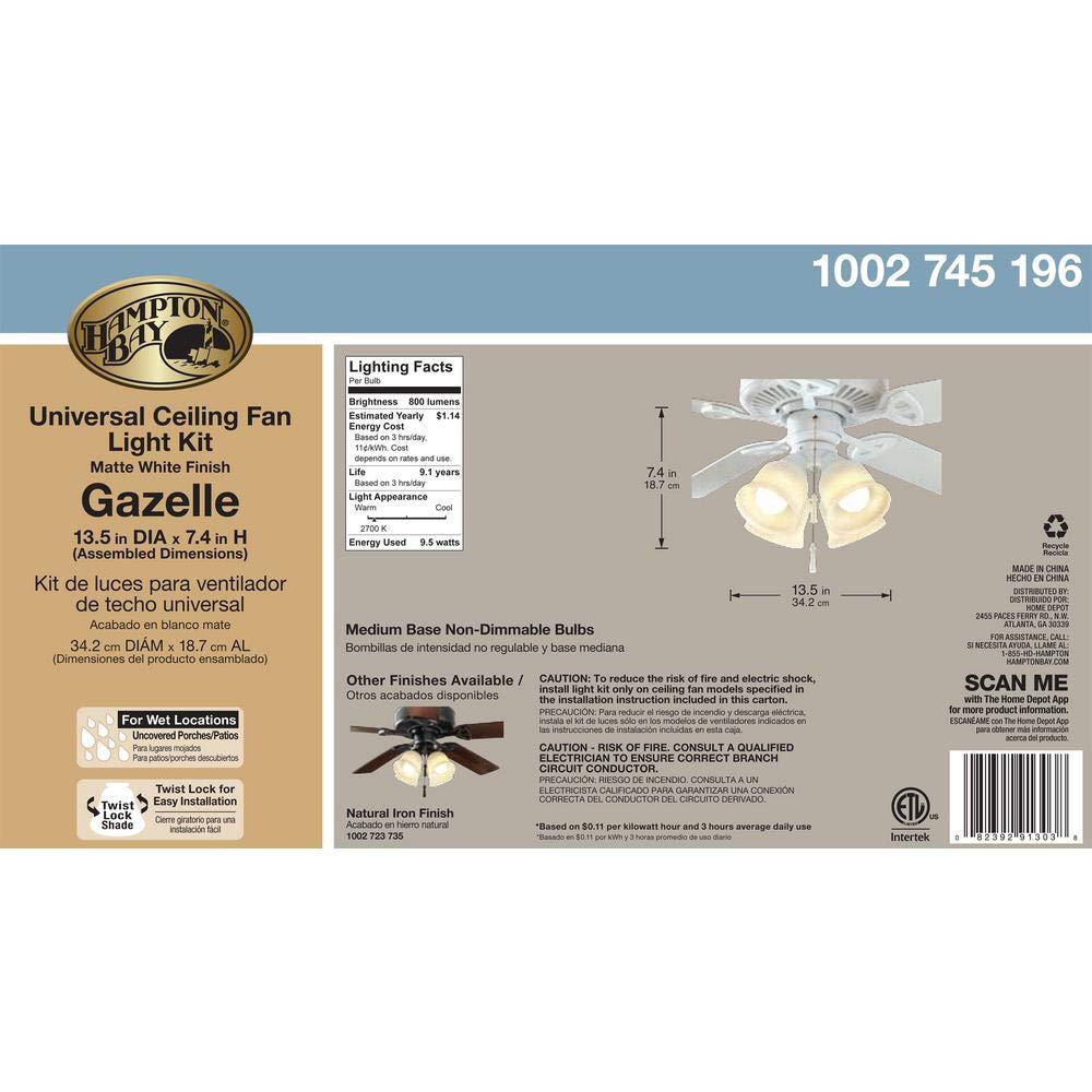 Gazelle LED Ceiling Fan Light Kit MW