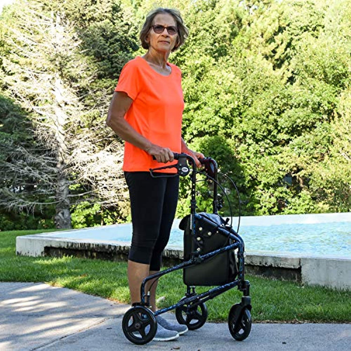 Trio Rolling Walker-with Adjustable height/ large storage bag- by CAREX -*USED*
