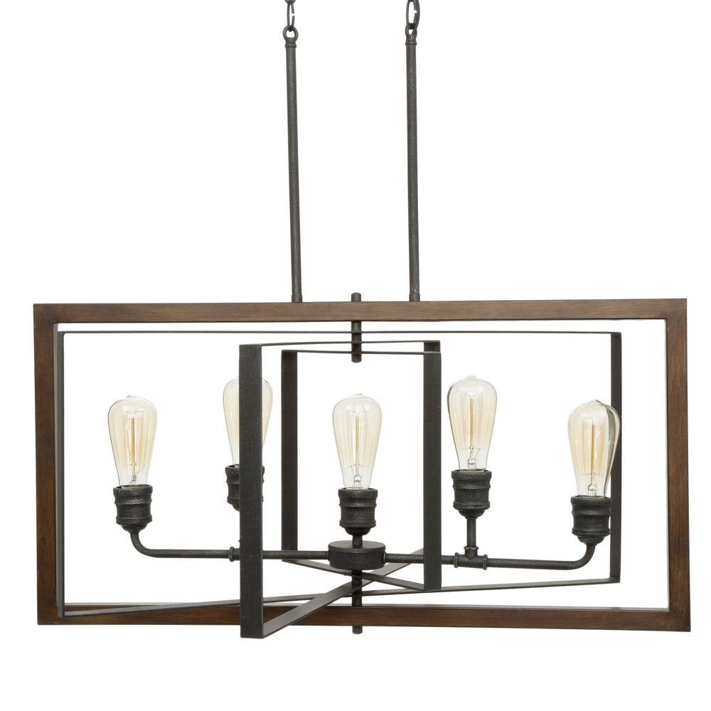 Home Decorators Collection Palermo Grove Collection 5-Light Black Gilded Iron ..