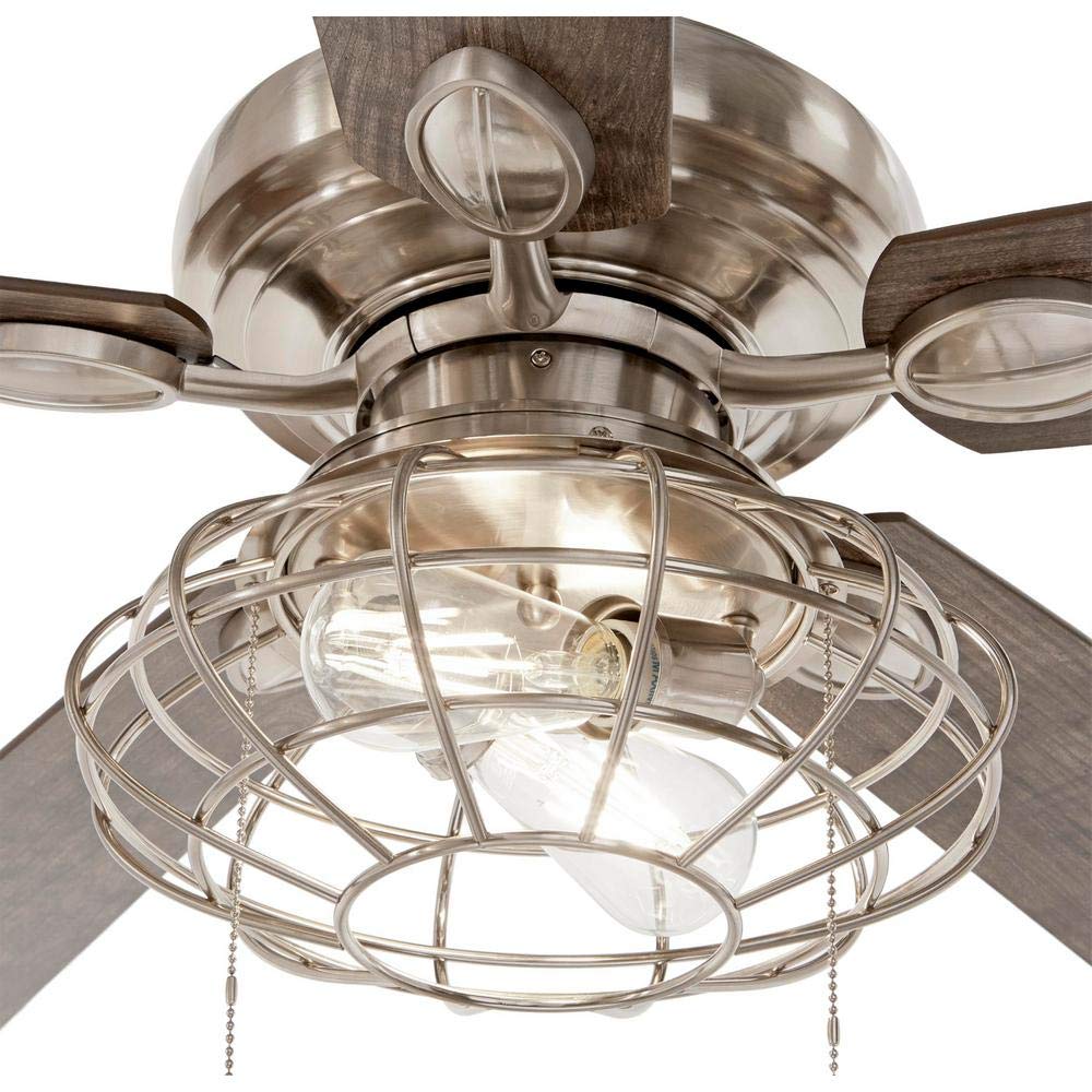 Home Decorators Collection Ellard 52 in. LED Brushed Nickel Ceiling Fan with Light Kit