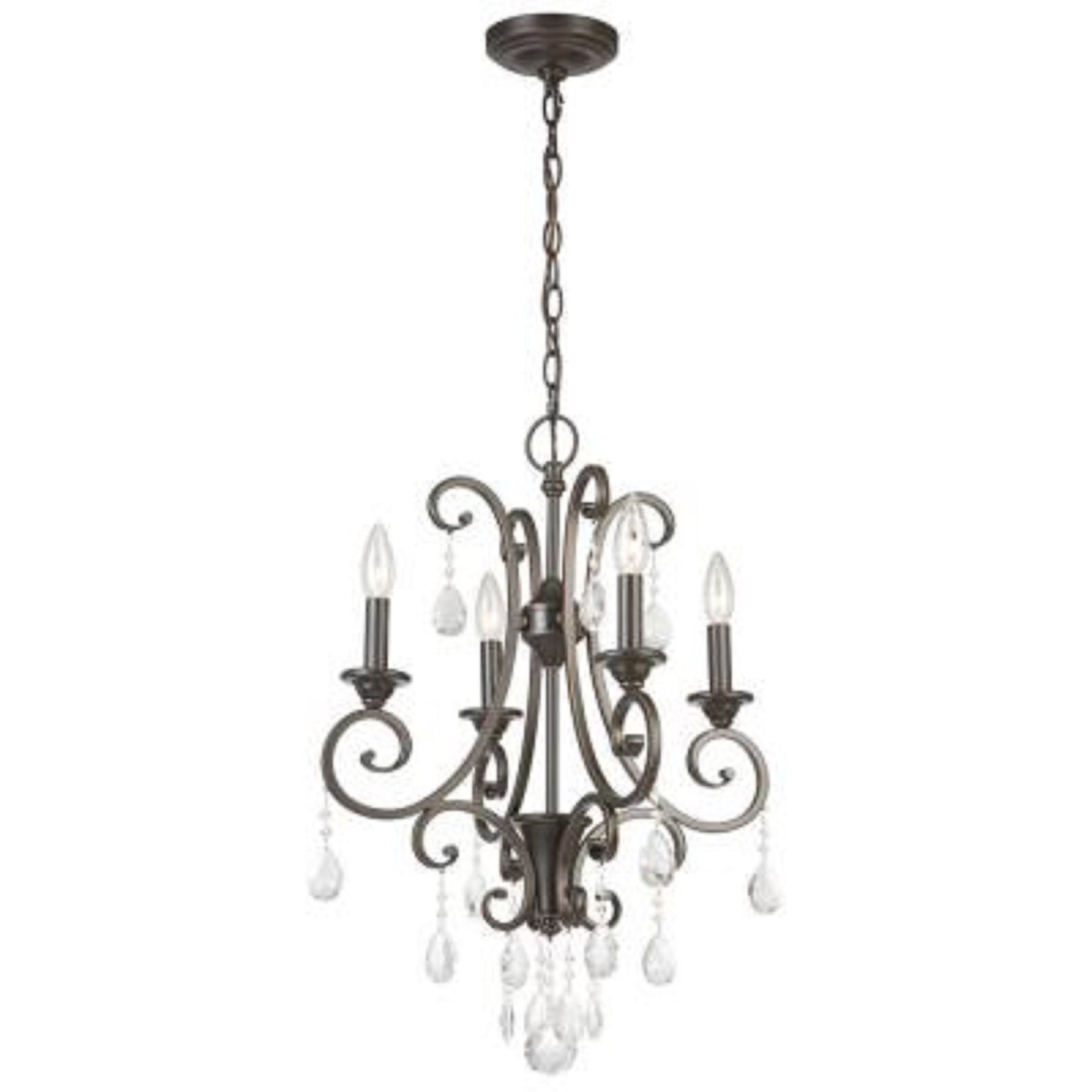 Hampton Bay 4-light Oil Rubbed Bronze Small Crystal Chandelier
