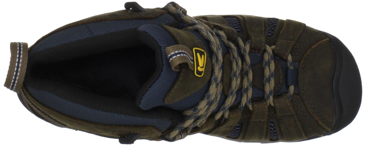 KEEN Utility Men's Steel Toe Flint Mid Work Boot, Shitake/Midnight Navy, 8.5 2E US