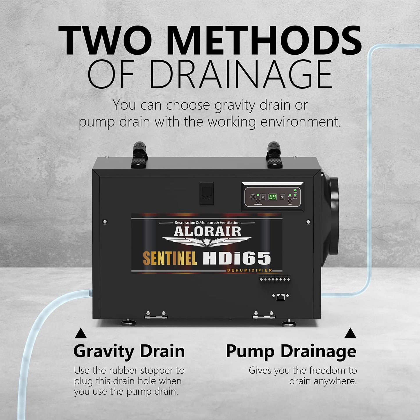 ALORAIR 120 PPD Commercial Dehumidifiers with Pump and Hose, Crawl Space Basement dehumidifier, Industry Water Damage Unit, Compact, Portable, Auto Defrost, Memory Starting, 5 Years Warranty