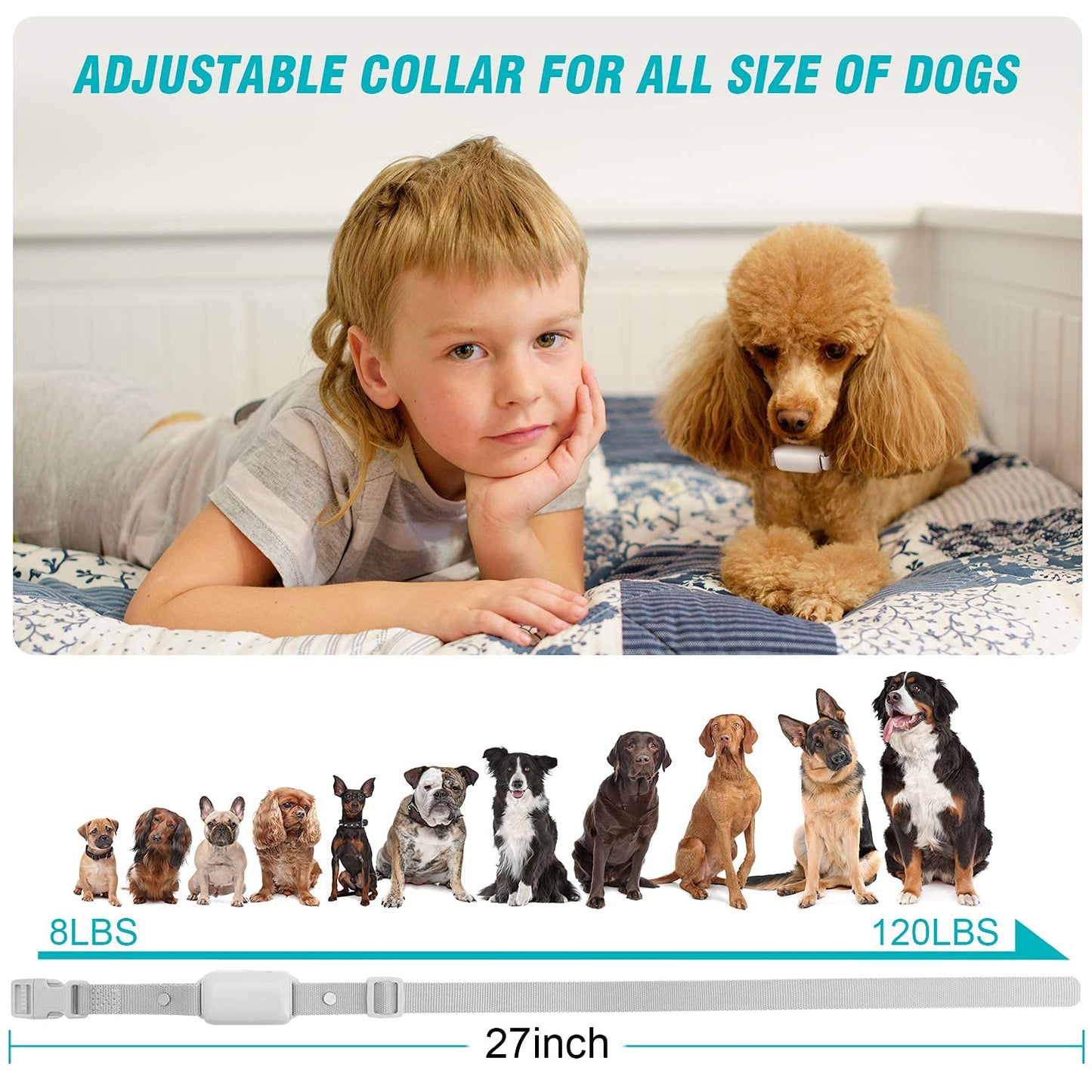 Bousnic Shock Collar for Dogs - Waterproof Rechargeable Dog Electric Training...