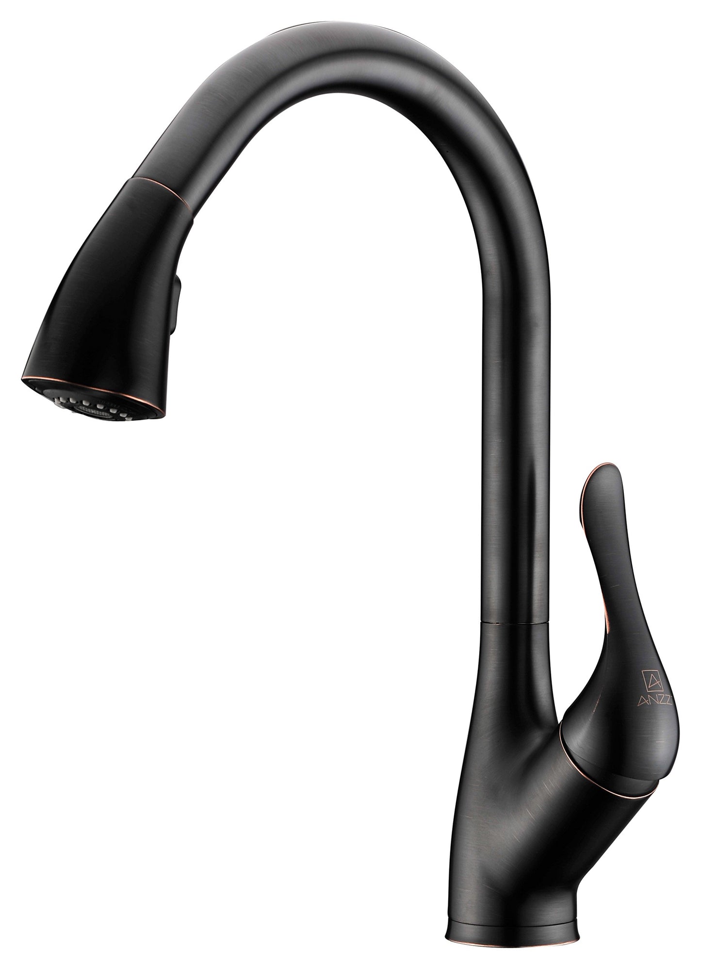 ANZZI Accent Single Handle Pull Down Solid Brass Kitchen Faucet in Oil Rubbed Bronze | cUPC Certified Commercial Stainless Steel Sink Dual Setting Motion 360 Degree Turning Spout Sprayer | KF-AZ031ORB