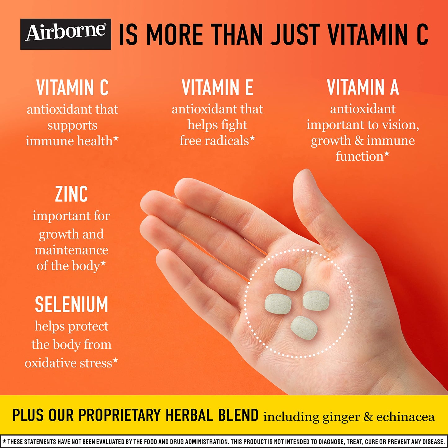 Airborne - Immune System Support Supplement Original Citrus - 96 Chewable