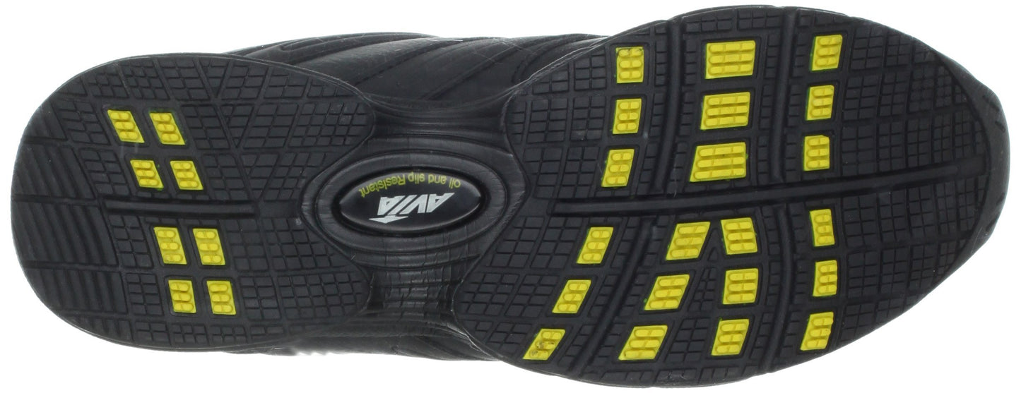 Avia Women's AVI-WALKER-A325W, Black/Silver/Yellow, 8 M US