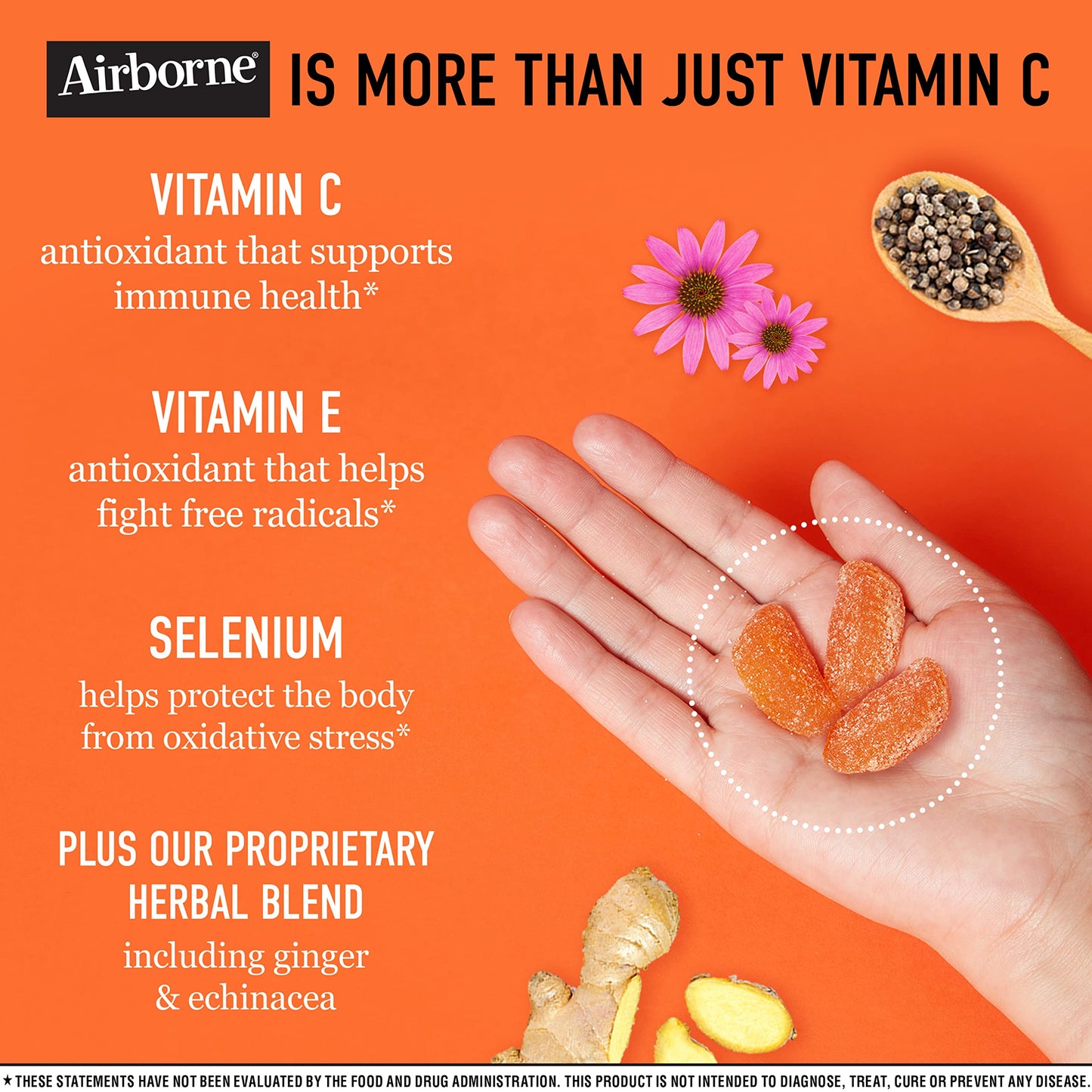 Airborne Vitamin C 1000mg - Citrus Chewable Tablets 64 ct 8/2023