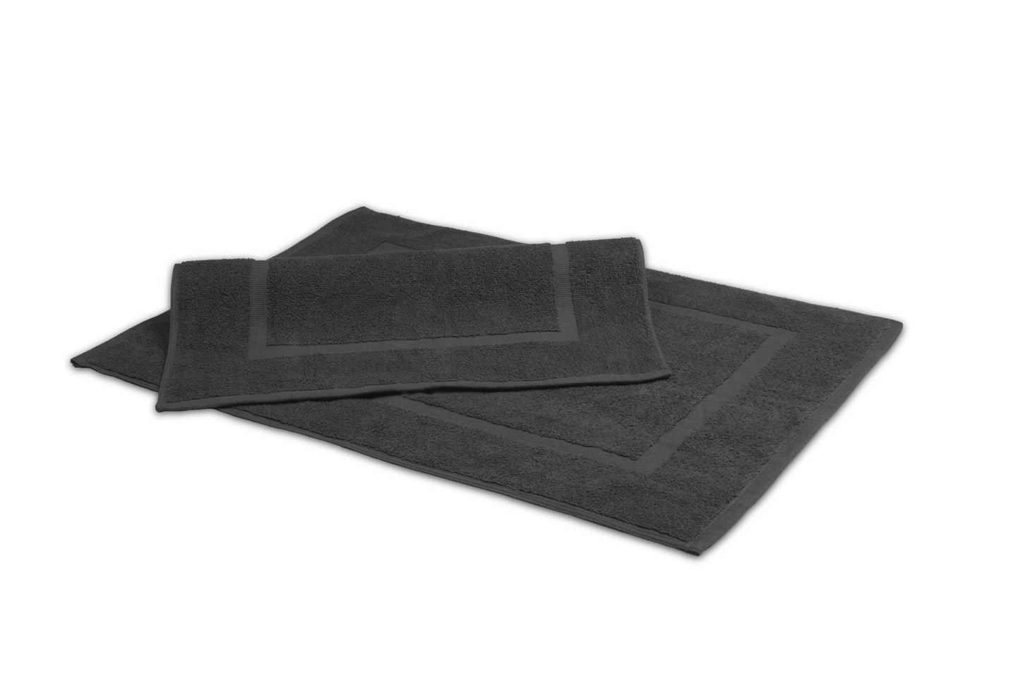 Bath Mat Cotton Washable Contour Rug 21x34 Inch Tub Mat 2 Pack by Alurri Grey