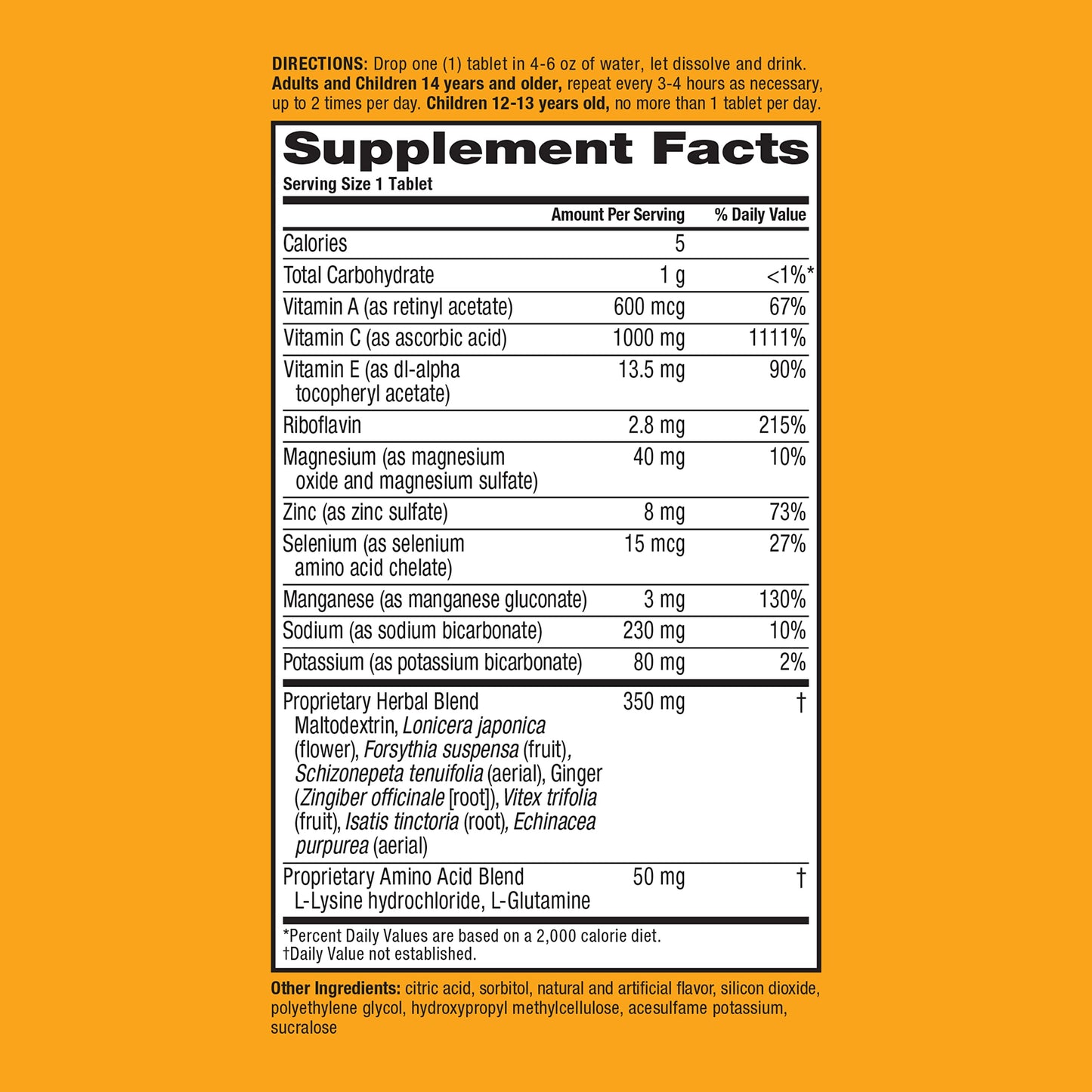 Airborne Immune Supplement Zesty Orange Effervescent 36 Tablets Exp 11/23