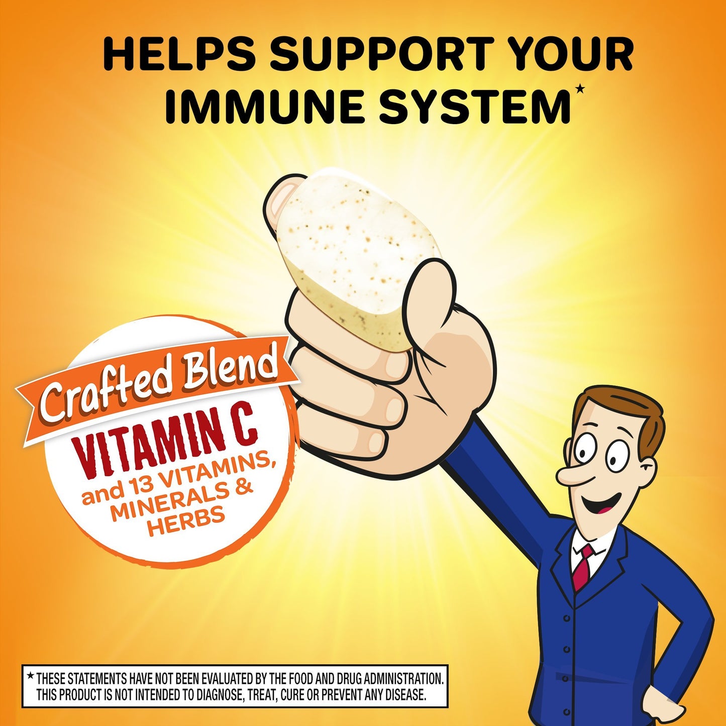 Airborne Citrus Chewable Tablets 1000 mg of Vitamin C Immune Support Supplement, 32 Count