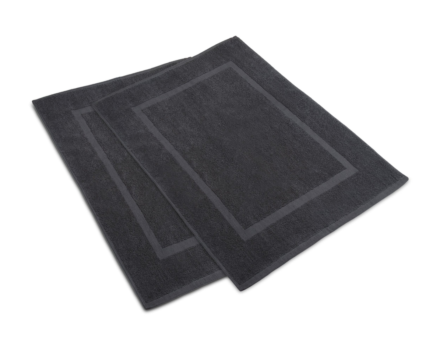 Bath Mat Cotton Washable Contour Rug 21x34 Inch Tub Mat 2 Pack by Alurri Grey