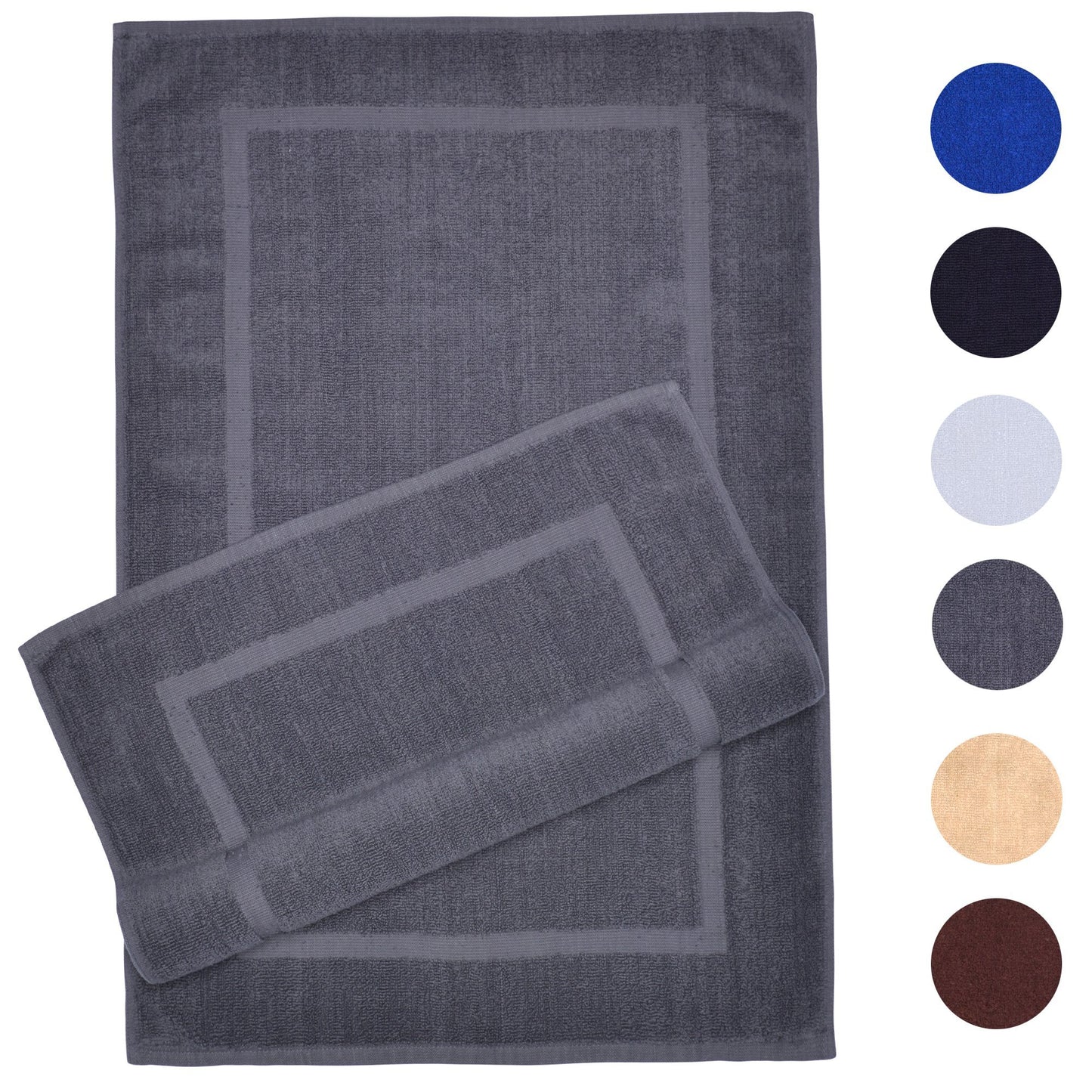 Bath Mat Towels by Alurri Washable Bathroom Rugs - Absorbent Cotton Baby - Kids Bath Mats - 2 Pack Bundle, Non Rubber Back Tub-Shower Reversible Bath Rug - Non Slip Bathroom Floor Sink Mats