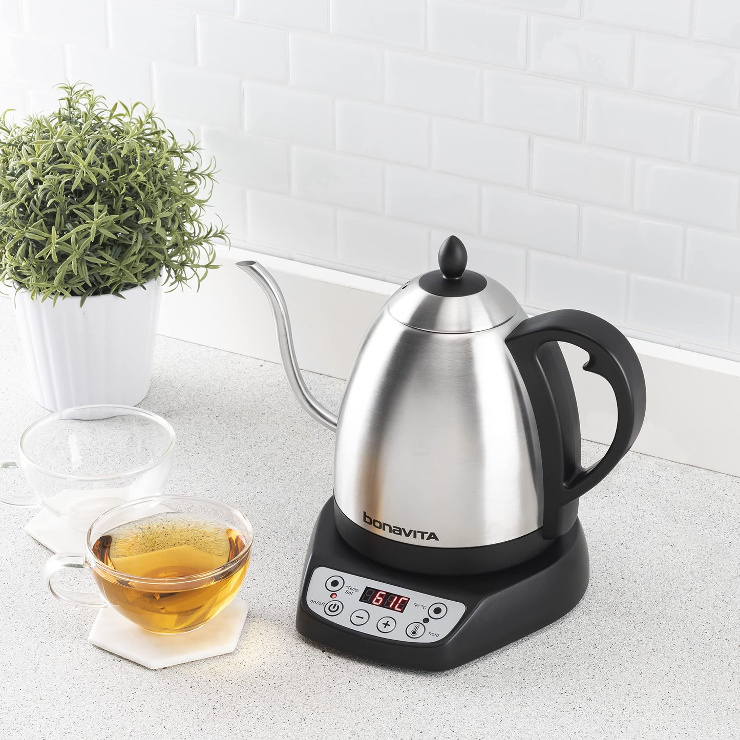Bonavita 1L Digital Variable Temp Gooseneck Electric Kettle Stainless Steel NEW