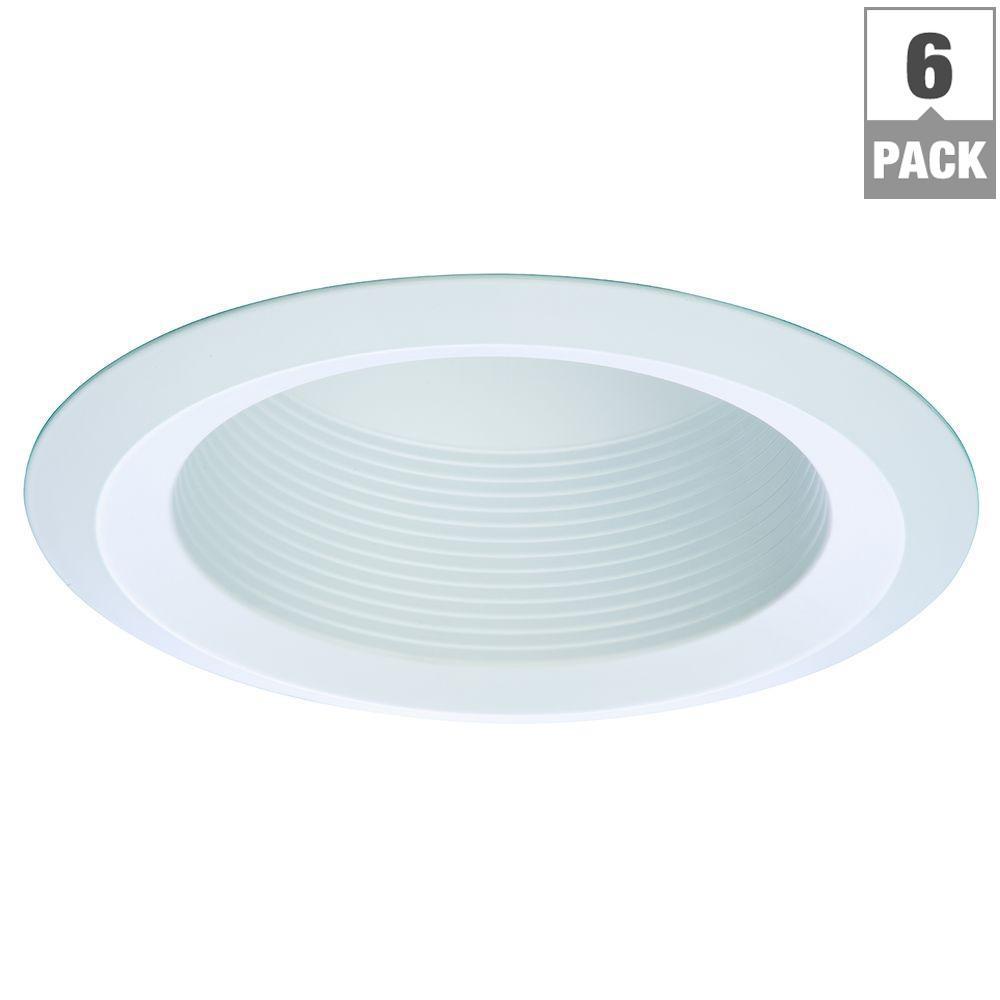 Halo E26 Series 6 in. White Recessed Lighting Full Cone Baffle (6-Pack)