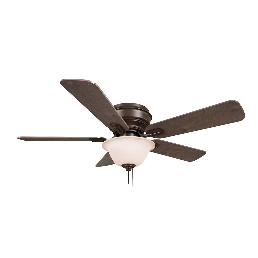 Hampton Bay Hawkins 44 in. LED Oil Rubbed Bronze Ceiling Fan with Light