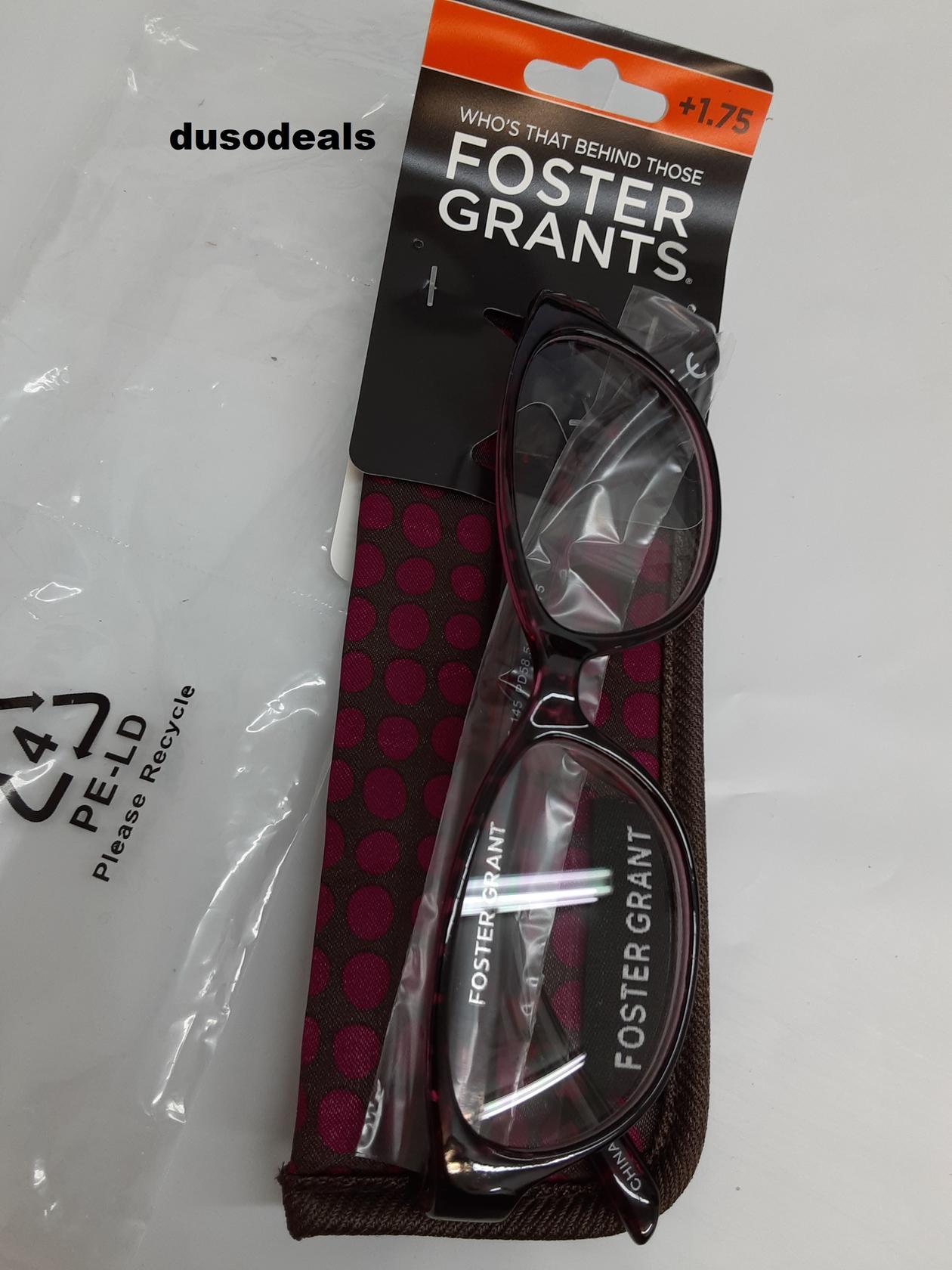 Foster Grant Women's Monica Mag Purple Reading Glasses With Soft Case +1.75