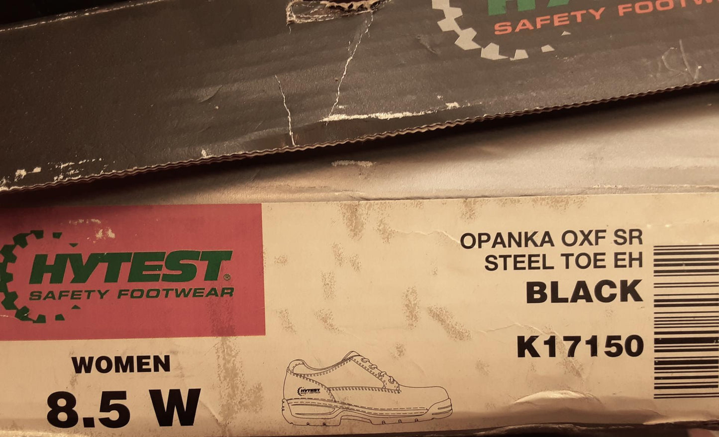 Hytest Safety Opanka OXF SR, Steel Toe, Black, Womens Size 8.5 Wide, K171150