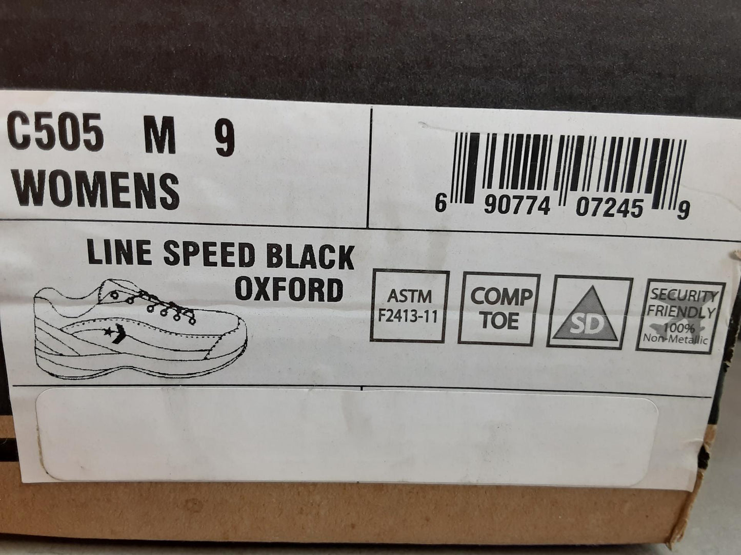 Converse Work Line Speed Black Oxford, Size 9 Medium, c505 Womens Open Box