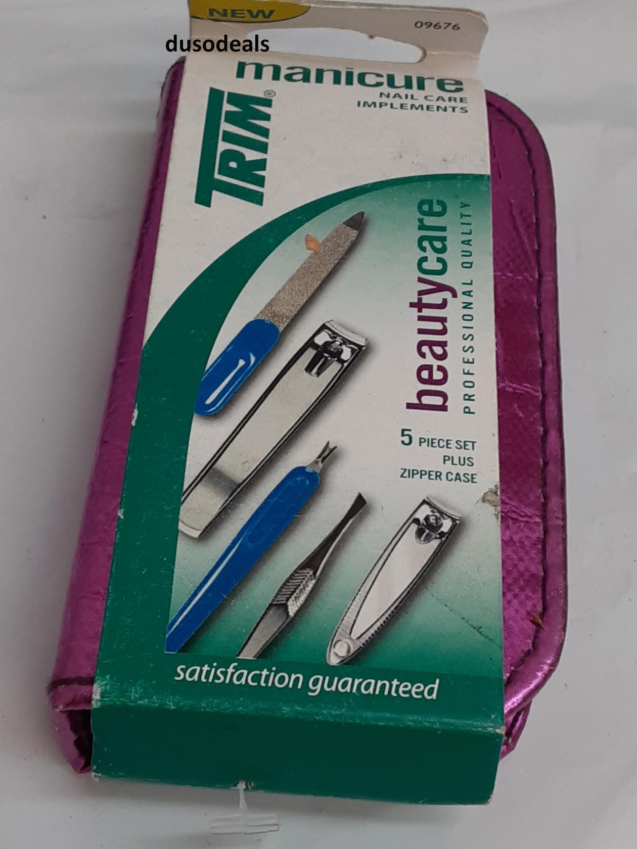 Trim Manicure, Nail Care Implements Kit, 5 pc + pink case, 09676