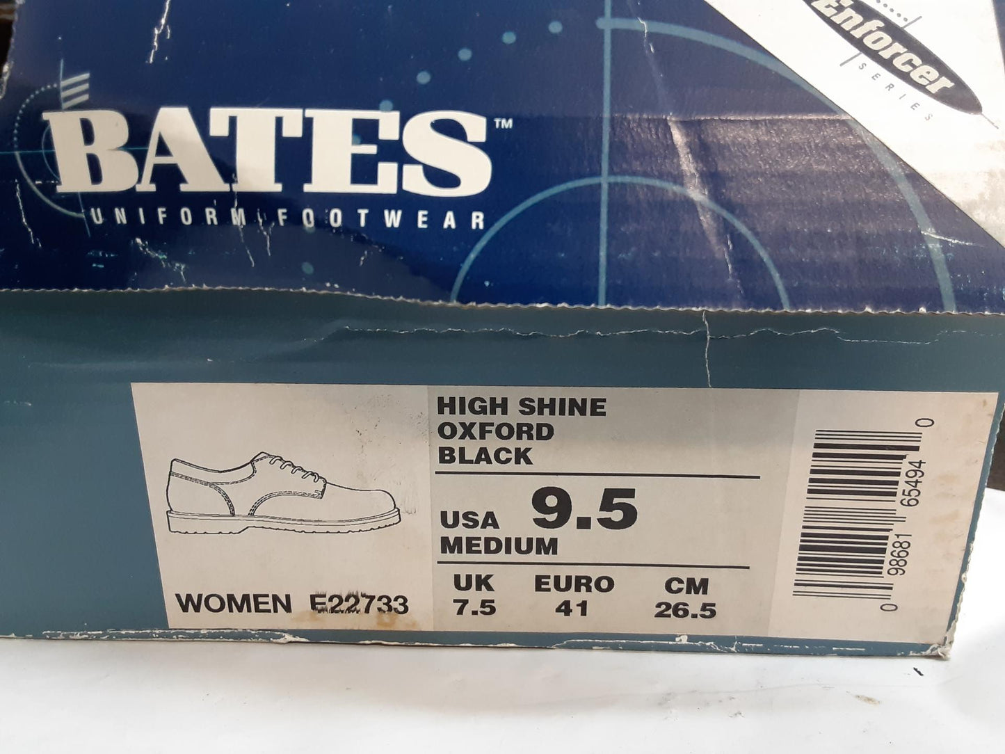 Bates Uniform Footwear 'HighShine' Oxford, Size 9.5 Medium Women, Black E22733