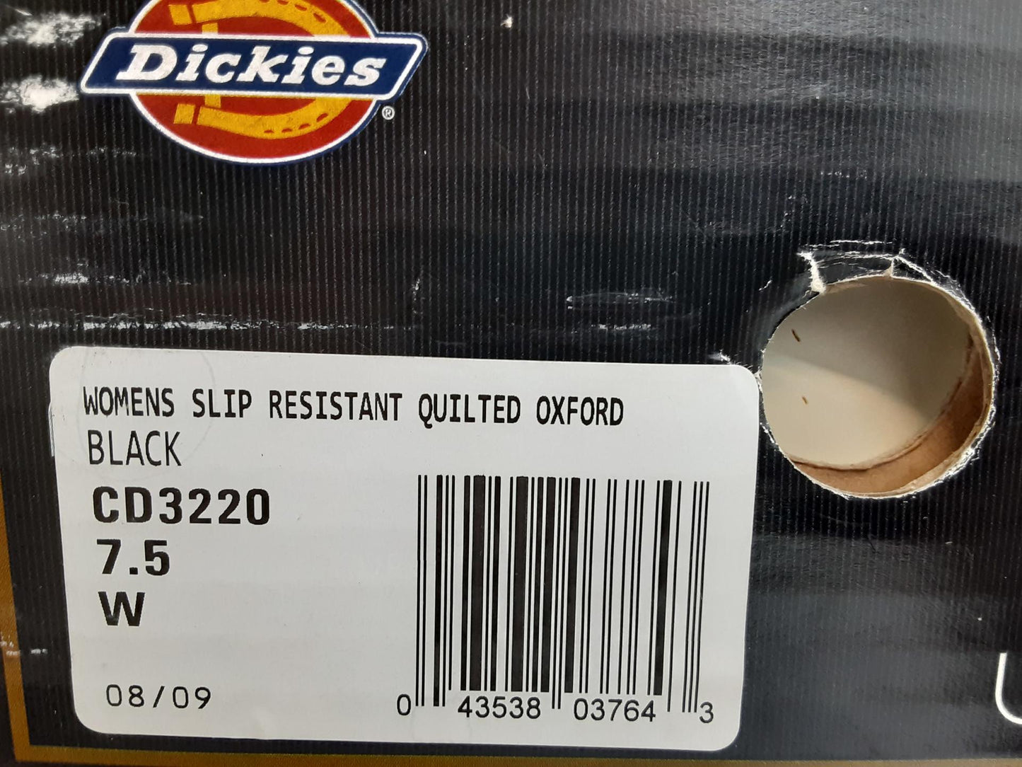 Dickies Quilted Oxford-Slip Resistant- Black-CD3220- 7.5 Wide-Women- Preowned
