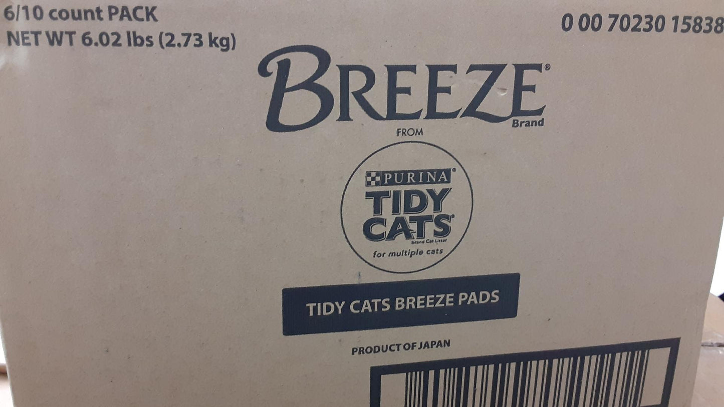 Breeze from Purina Tidy 'Cats Pads' Refill -10-Ct Pouches (LOT OF SIX -6) NEW