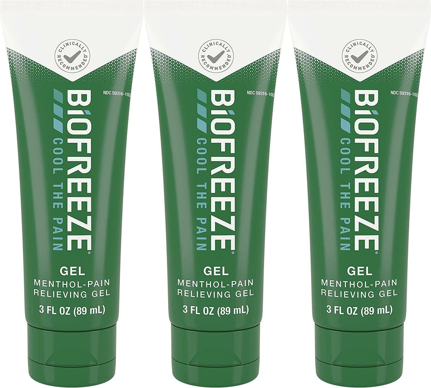Biofreeze Pain Relief Gel, 3 oz. Tube (Pack of 3) FRESH EXP 1/2025