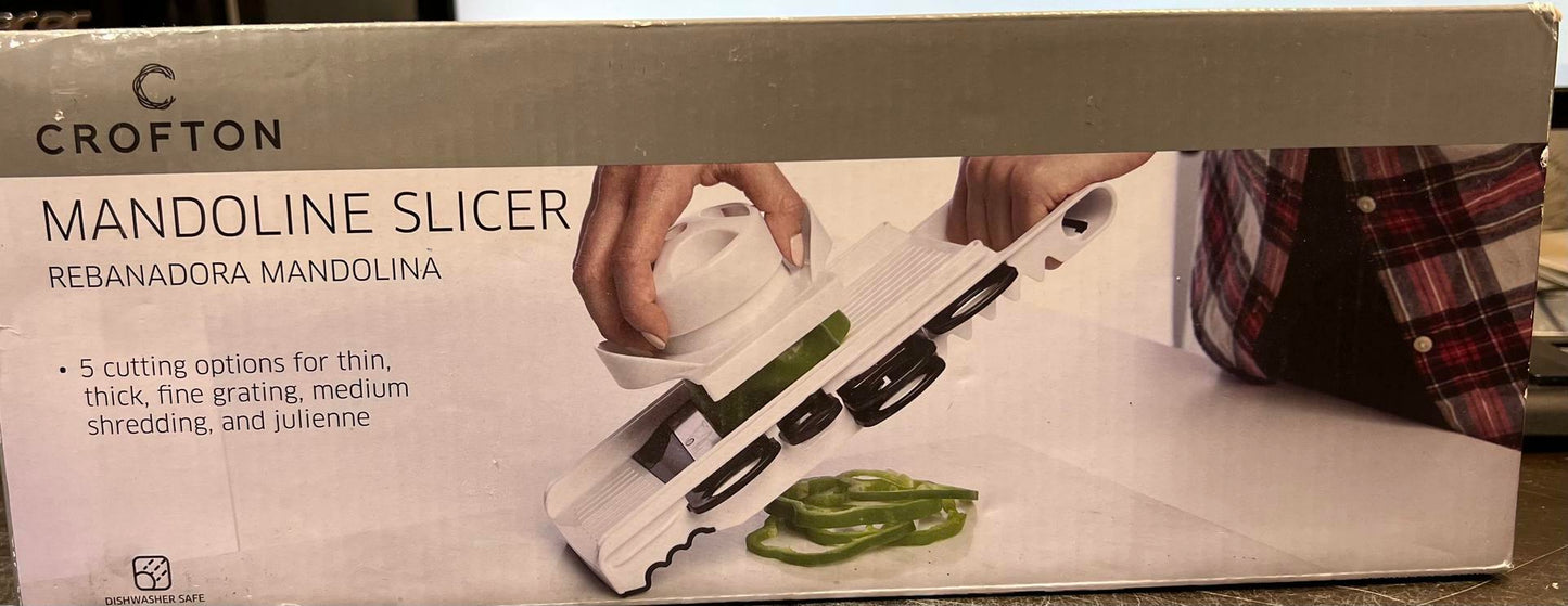 Crofton 7pc Black Mandoline Slicer With 5 Easy Changable Blade Attachments (s)