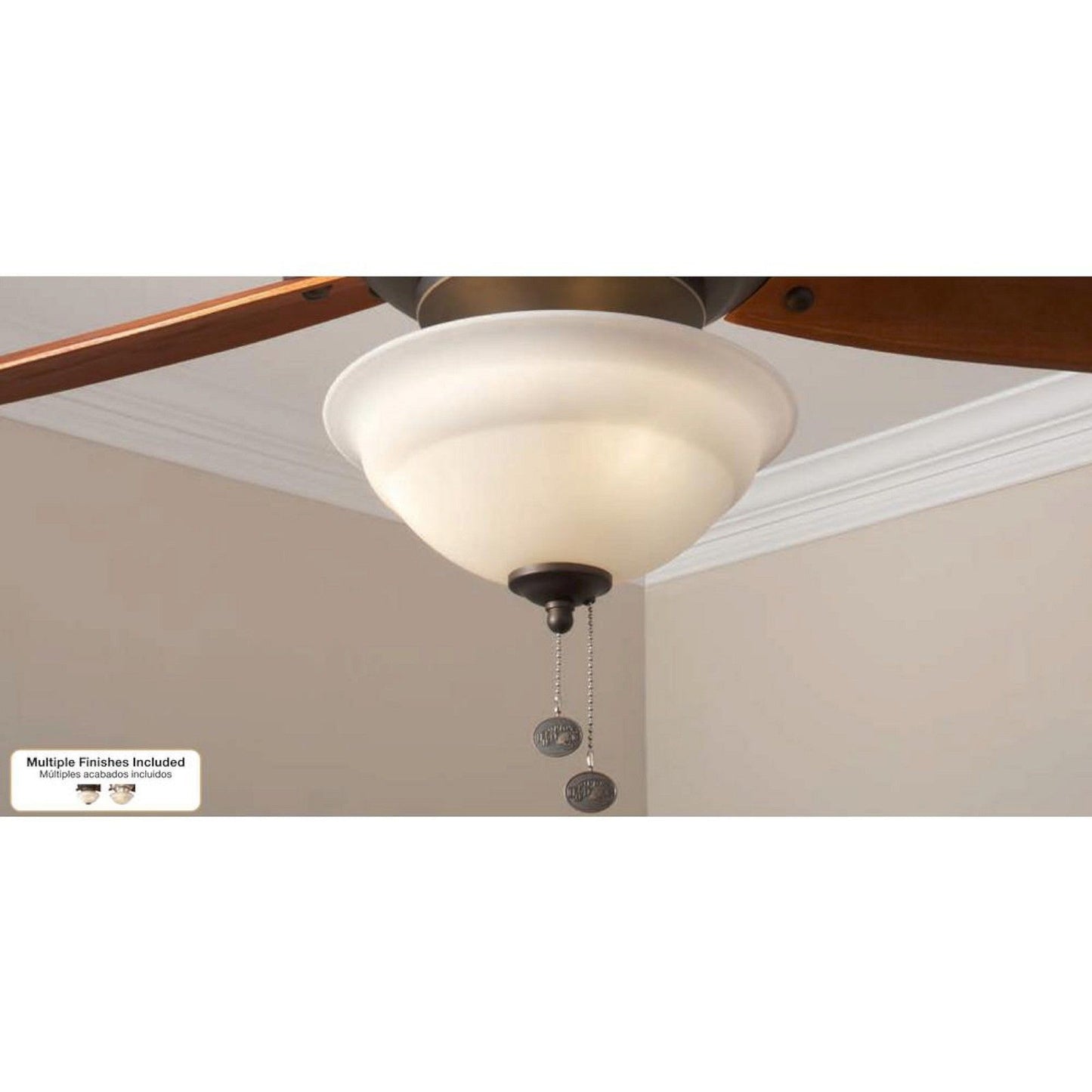 Ceiling Fan Light Kit with 9.5 Watt LED Bulb Brushed Nickel Sturdy Classic Home