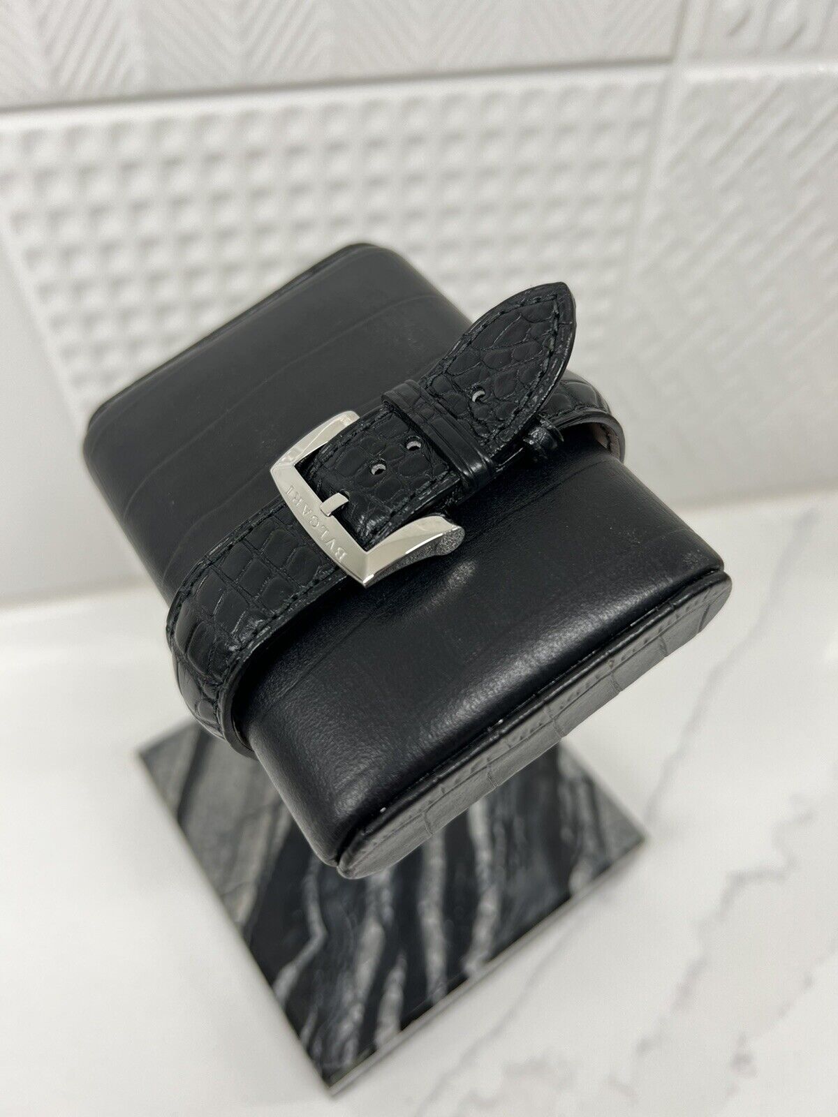 BVLGARI Automatic SOTIRIO BULGARI Black Dial Men's Watch Leather Band SB42BSLDR