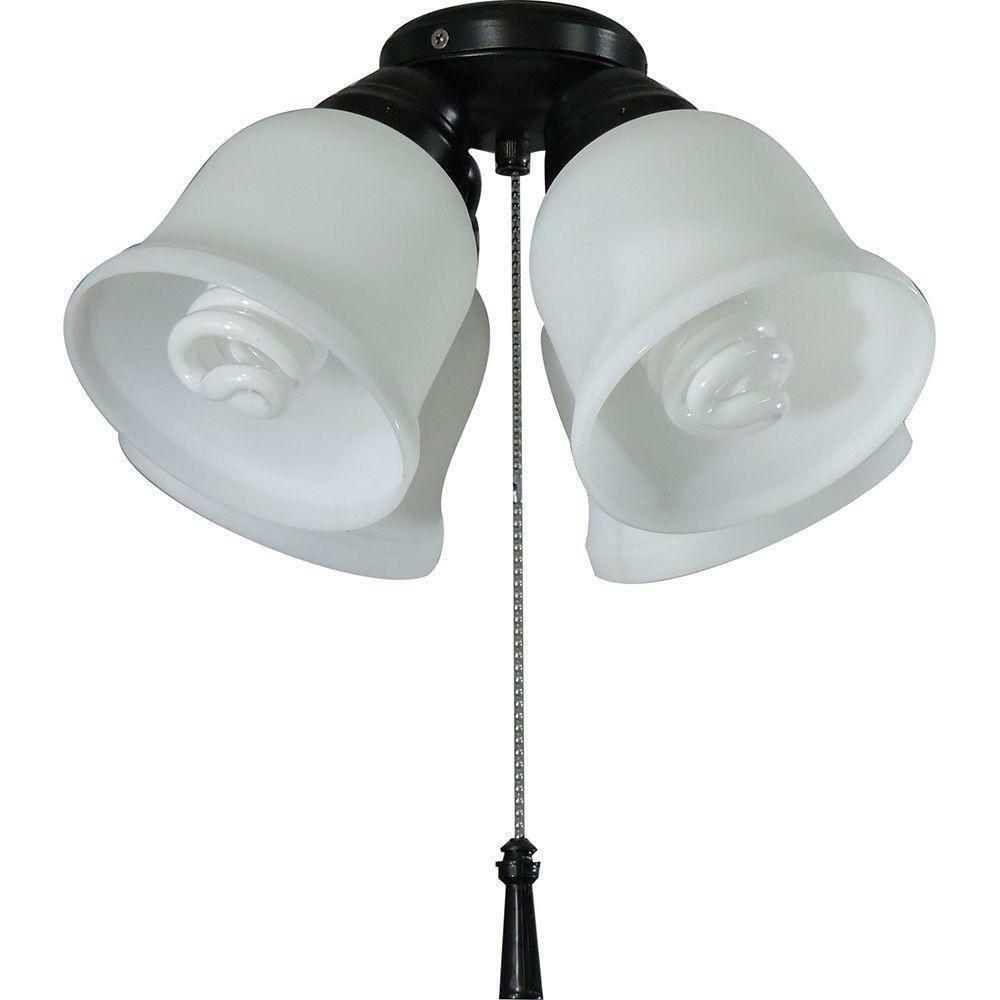 Hampton Bay 4-Light Universal Ceiling Fan Light Kit with Shatter Resistant Shade