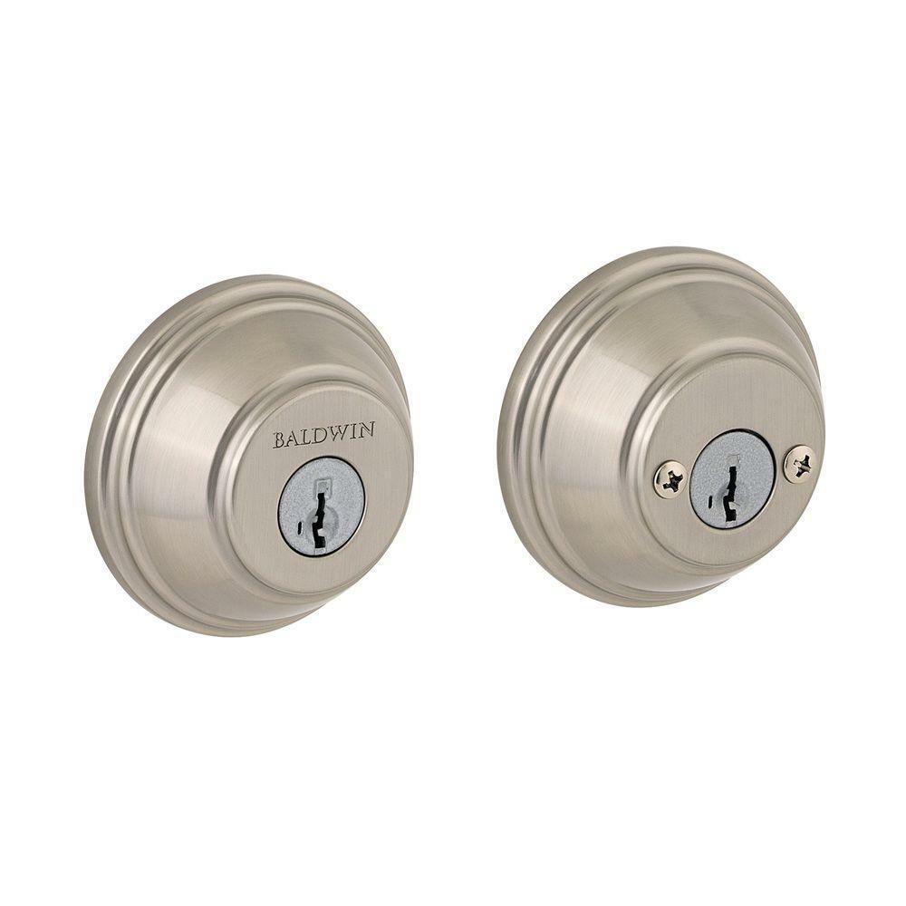 Baldwin Prestige Series SmartKey Single Cylinder Round Deadbolt Satin Nickel