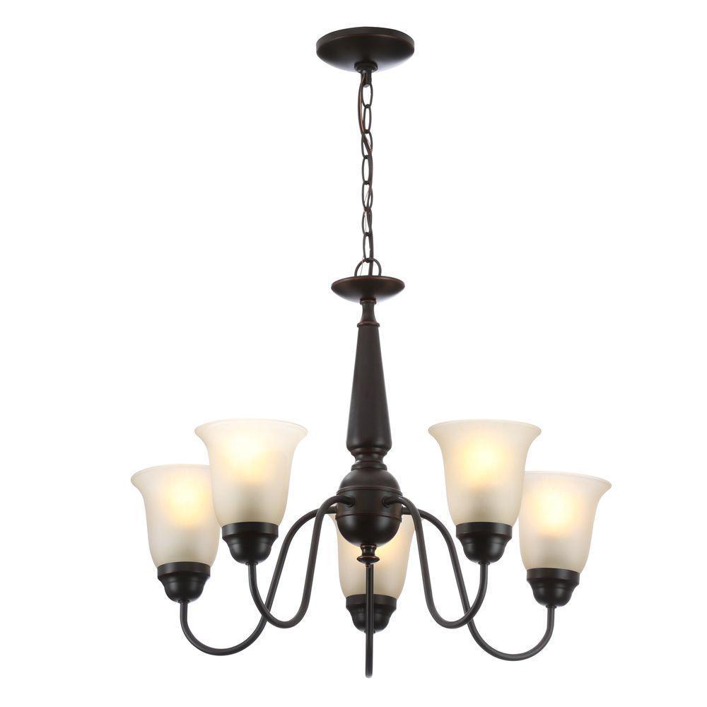 Commercial Electric 5-Light Oil-Rubbed Bronze Reversible Chandelier  I1