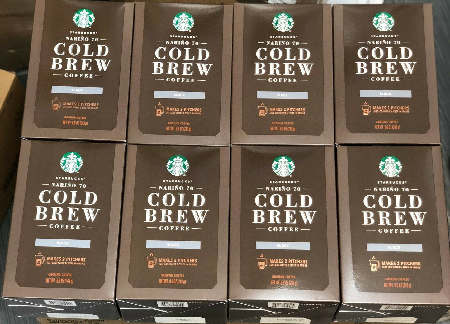 8 Boxes Of Starbucks Narino 70 Black Cold Brew Coffee 16 Pitchers November 2018