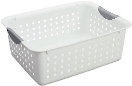 (4 pack) Medium Ultra Basket.  White with Gray Inserts in Handles