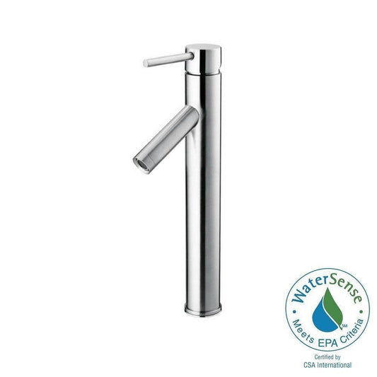Glacier Bay Single Hole Single-Handle High-Arc Vessel Bathroom Faucet in Chrome