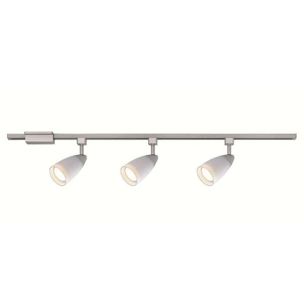 Hampton Bay 3-Light 44 in. Brushed Steel Track Lighting Kit