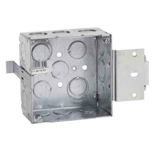 (25) Steel City 52151-MS-1/2 3/4 Square 4" Galvanized Outlet Box w/ MS Bracket