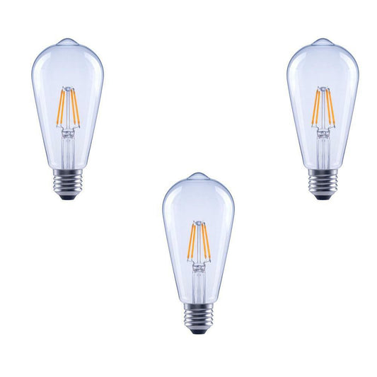 40-Watt Equivalent ST19 Clear Glass Filament Dimmable LED Light Bulb Soft White