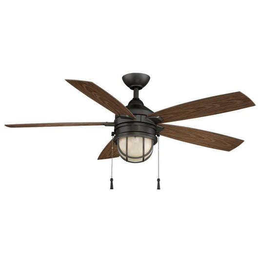 Hampton Bay Ceiling Fan Light Kit 52 in. 5-Weather Resistant Natural Iron Blades