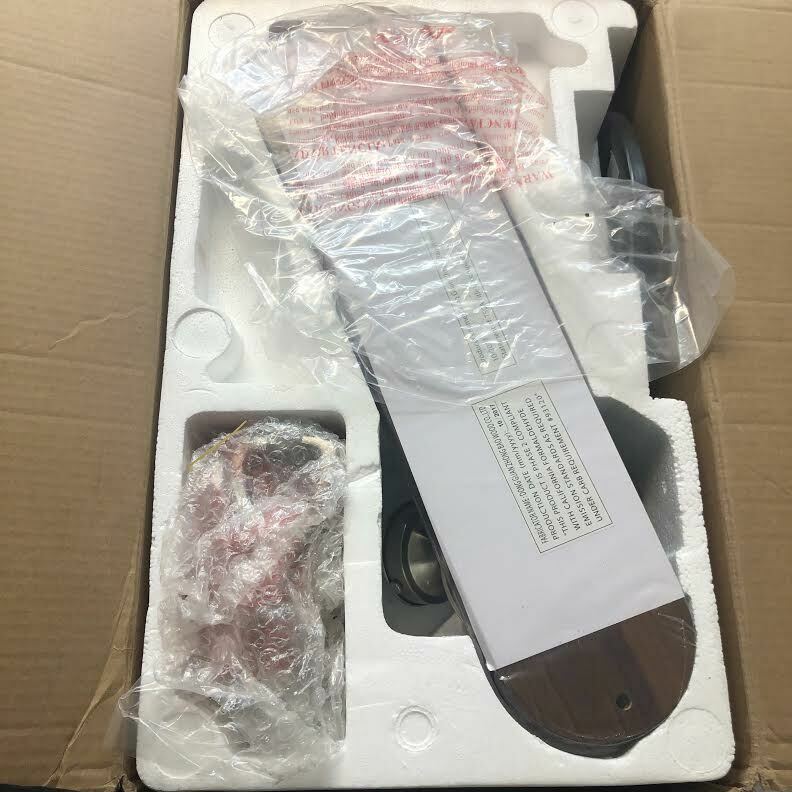 Home Ceiling Fan Light Kit 44 In. 5 Blades  No Nickel Finish Housing Cover AS IS