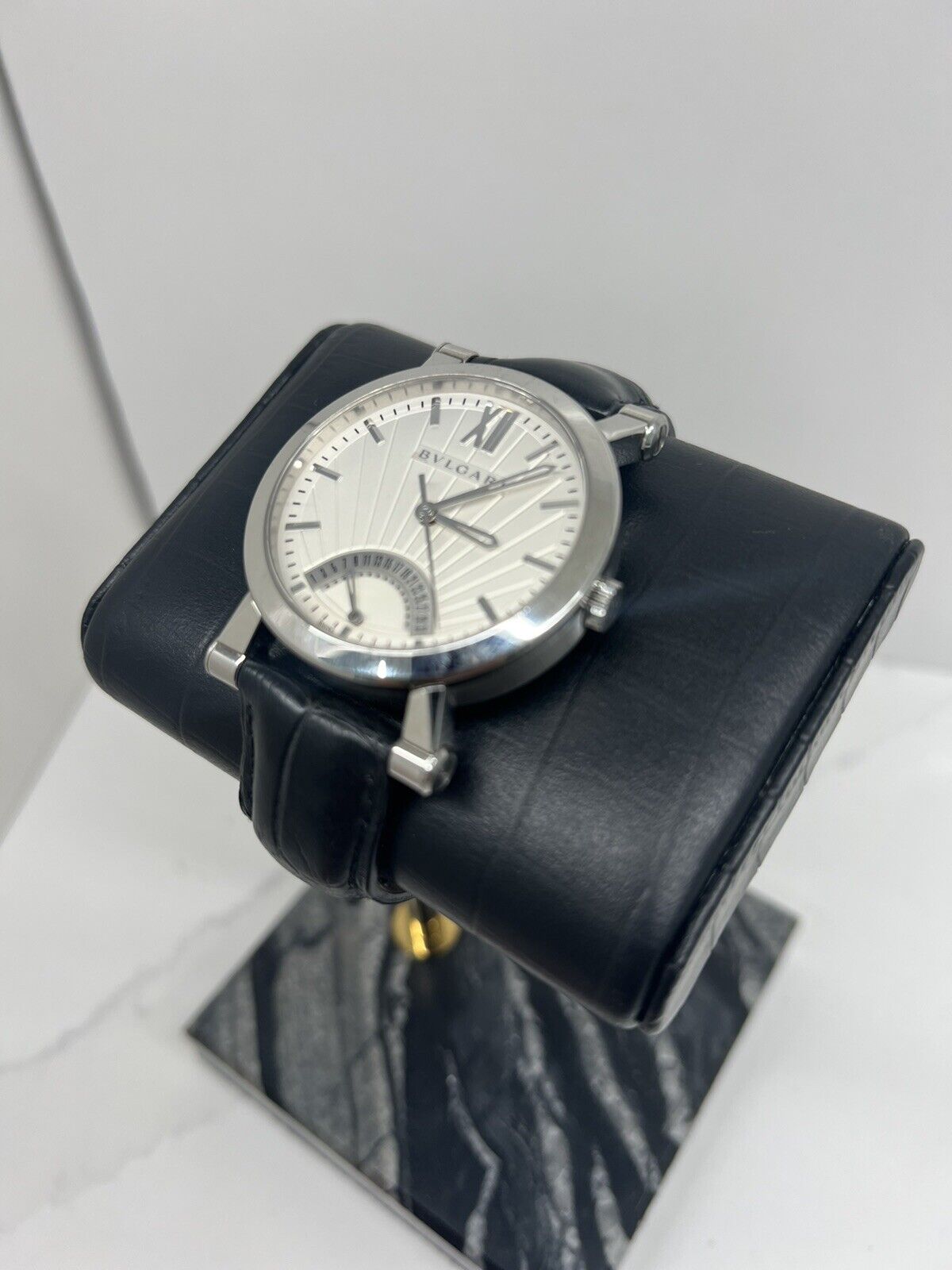 BVLGARI Sotirio Bvlgari SB42WSLDR Silver dial Automatic SS Leather belt