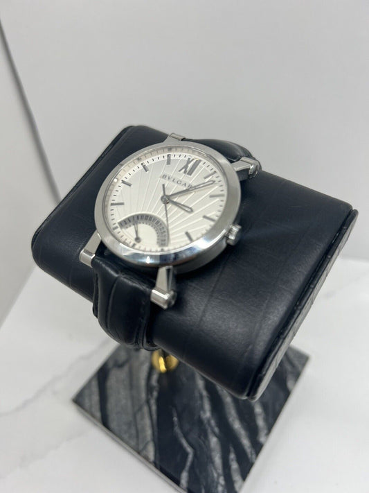 BVLGARI Sotirio Bvlgari SB42WSLDR Silver dial Automatic SS Leather belt