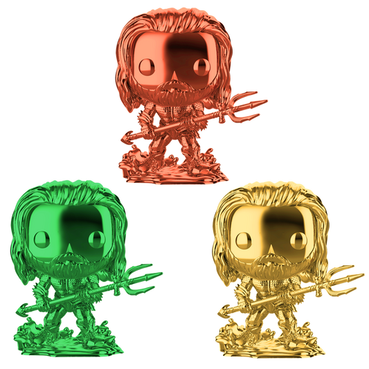 FUNKO POP! HEROES: AQUAMAN - CHROME ARTHUR CURRY IN HERO SUIT 3-PACK